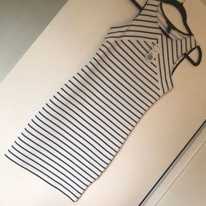 BLACK & WHITE STRIPE MINI DRESS